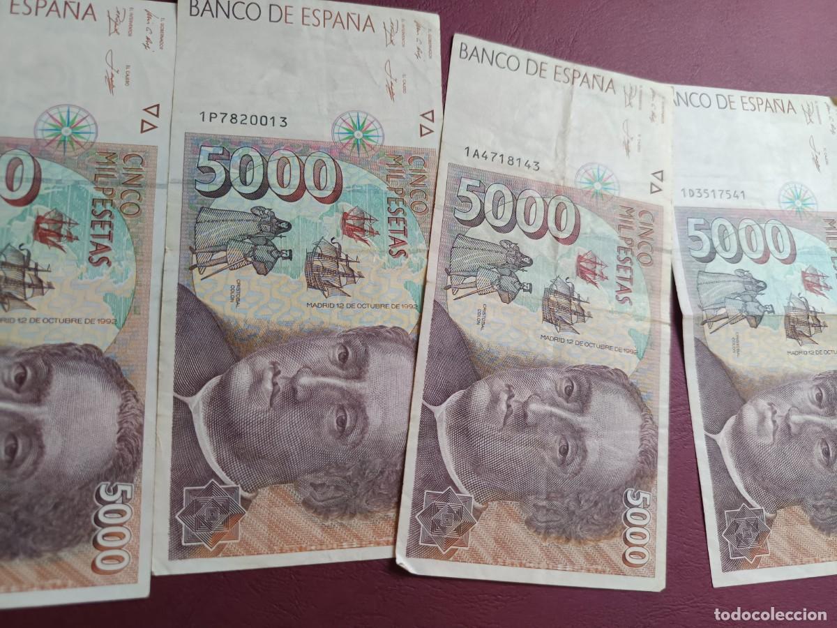 Notas espanholas: Lote de 4 billetes de 5000 pesetas buen estado