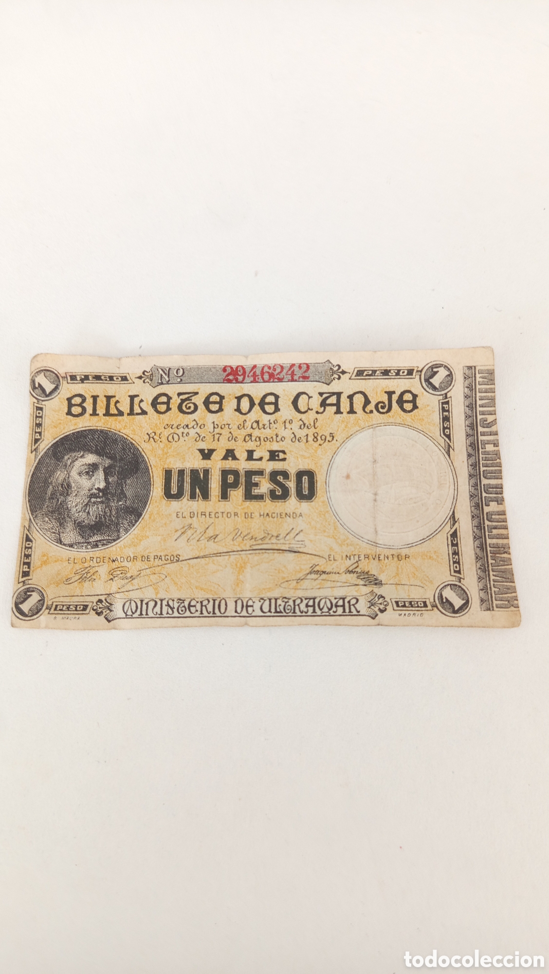 Billetes espa&ntilde;oles: Billete antiguo canje puerto rico ultramar