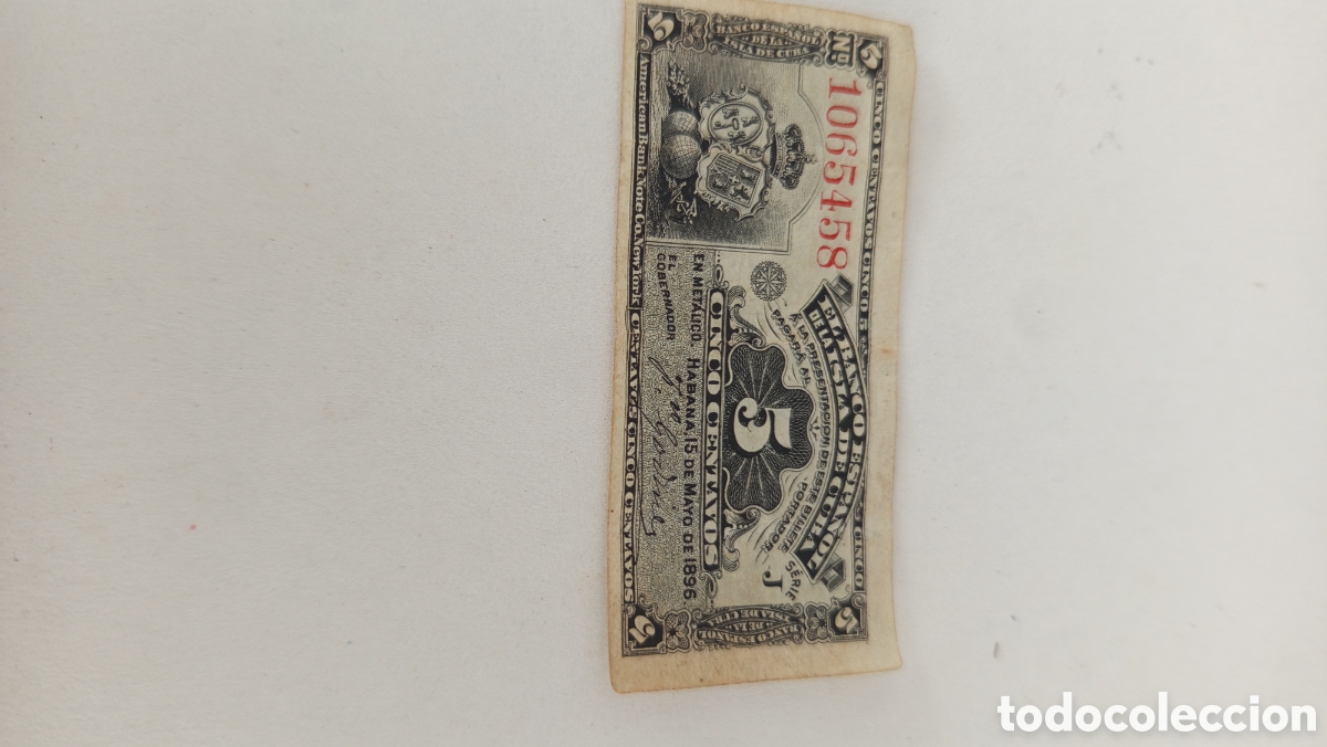 Billetes espa&ntilde;oles: Billete antigua de cuba
