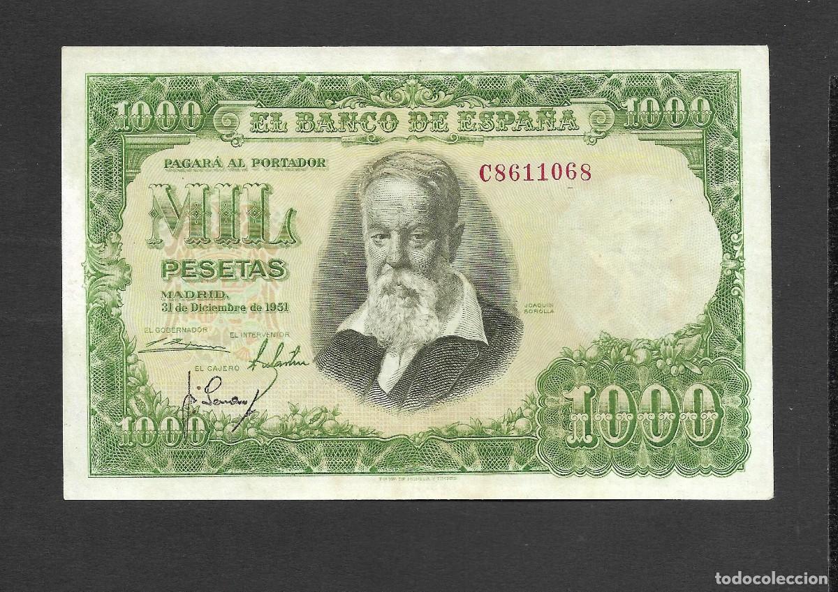 Billetes espa&ntilde;oles: 1000 PESETAS 1951 SERIE C EBC/EBC+