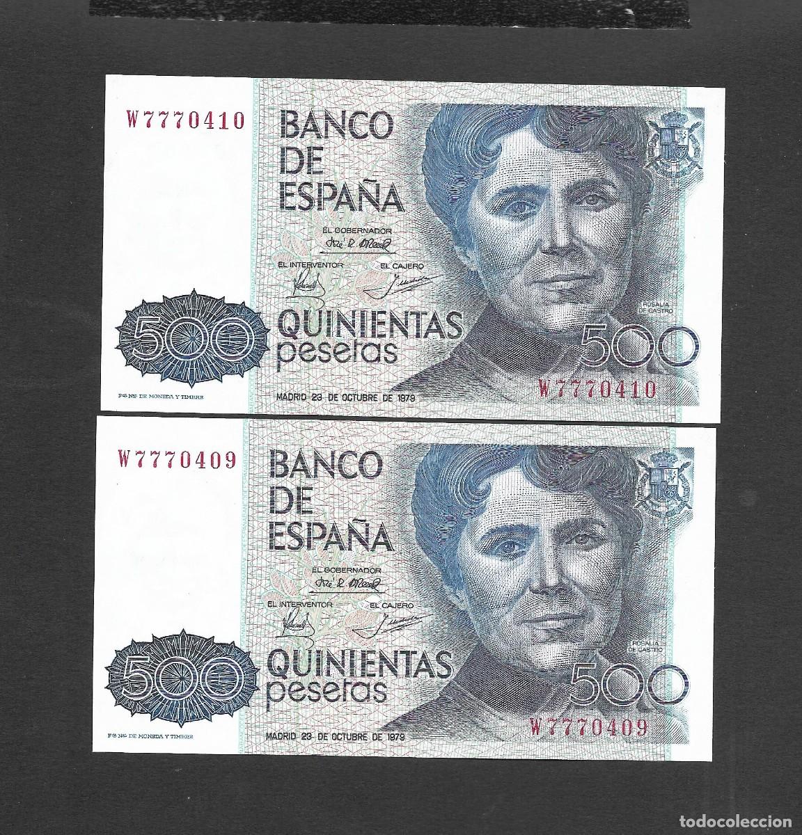 Billetes espa&ntilde;oles: PAREJA CORRELATIVA 500 PESETAS 1979 SERIE W S/C