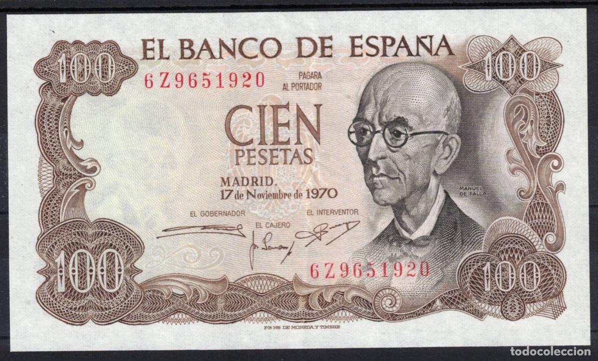 Billetes espa&ntilde;oles: BILLETE ESPA&Ntilde;A 100 PESETAS 1970 FALLA - SERIE 6Z - EBC+