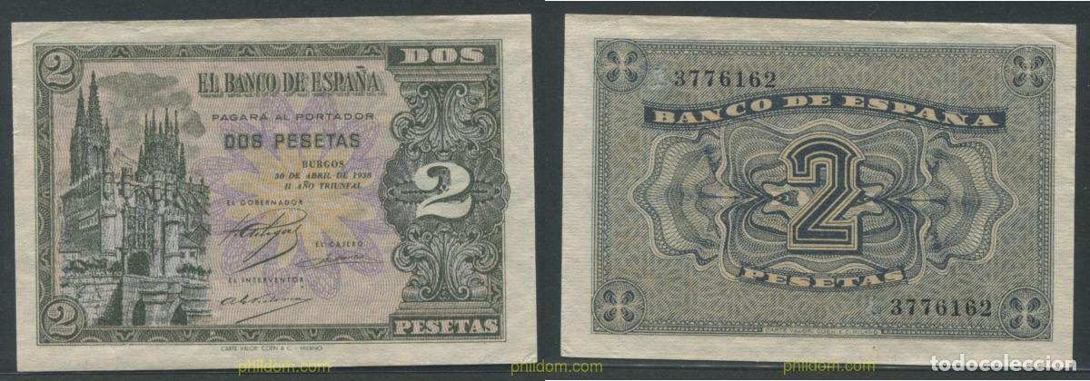 Billetes espa&ntilde;oles: 11333 ESPA&Ntilde;A 1938 2 PESETAS ESTADO ESPA&Ntilde;OL 30 DE ABRIL DE 1938