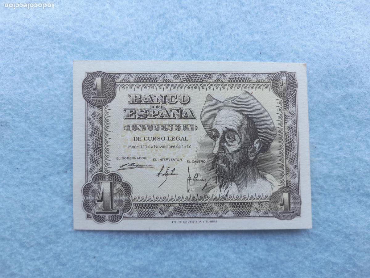Banconote spagnole: Estado Espa&ntilde;ol. 1 Peseta. 19 de Noviembre de 1951. Sin Circular.