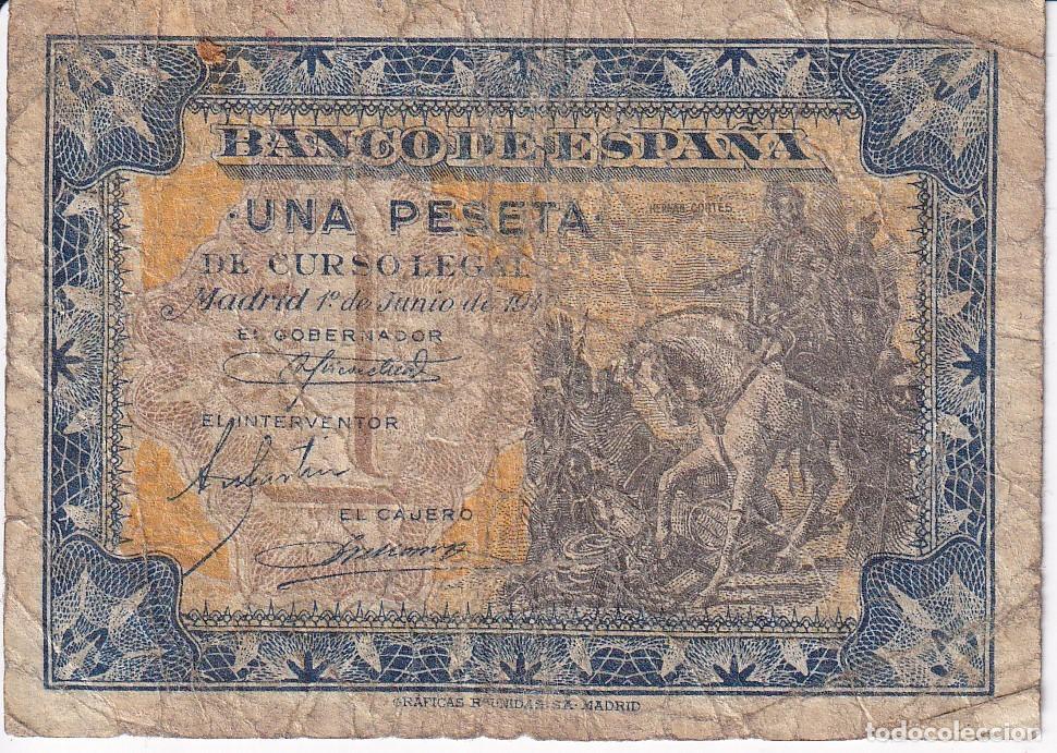 Banconote spagnole: BILLETE DE ESPA&Ntilde;A DE 1 PESETA DEL A&Ntilde;O 1940 DE CORTES SIN SERIE