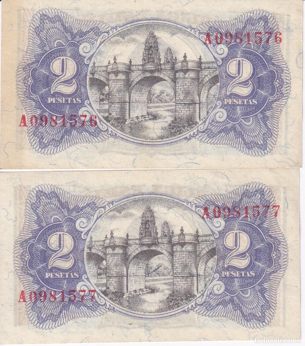 Billetes espa&ntilde;oles: PAREJA CORRELATIVA DE 2 PESETAS DEL A&Ntilde;O 1938 SERIE A DE LA REPUBLICA ESPA&Ntilde;OLA SIN CIRCULAR (SC)