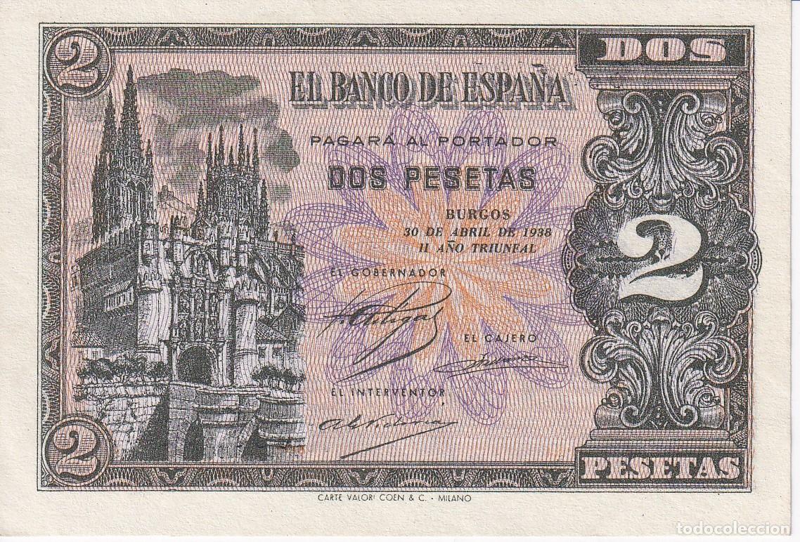 Billetes espa&ntilde;oles: BILLETE DE BURGOS DE 2 PESETAS DEL A&Ntilde;O 1938 DE LA SERIE N SIN CIRCULAR (SC)