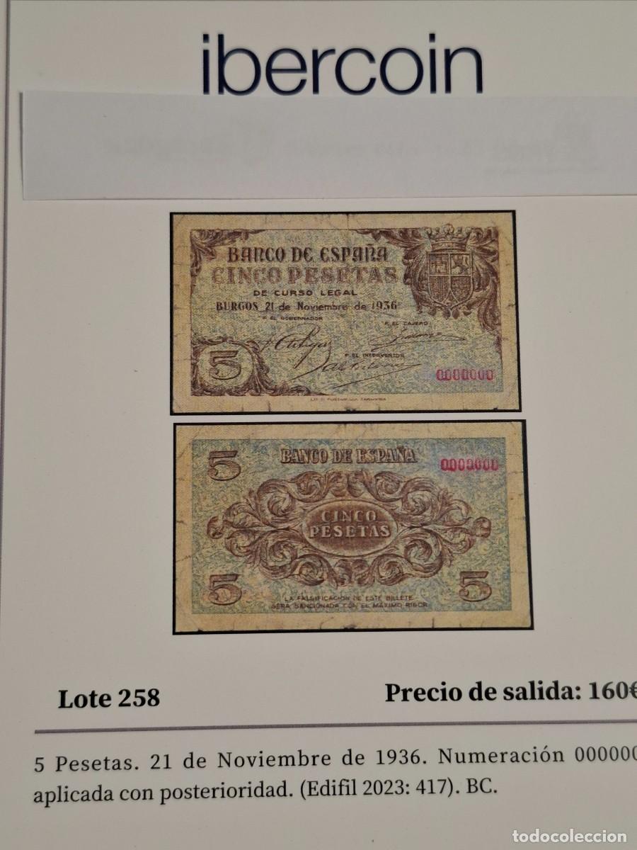 Billetes espa&ntilde;oles: 5 PESETAS DE 1936 PORTABELLA - Foto 3