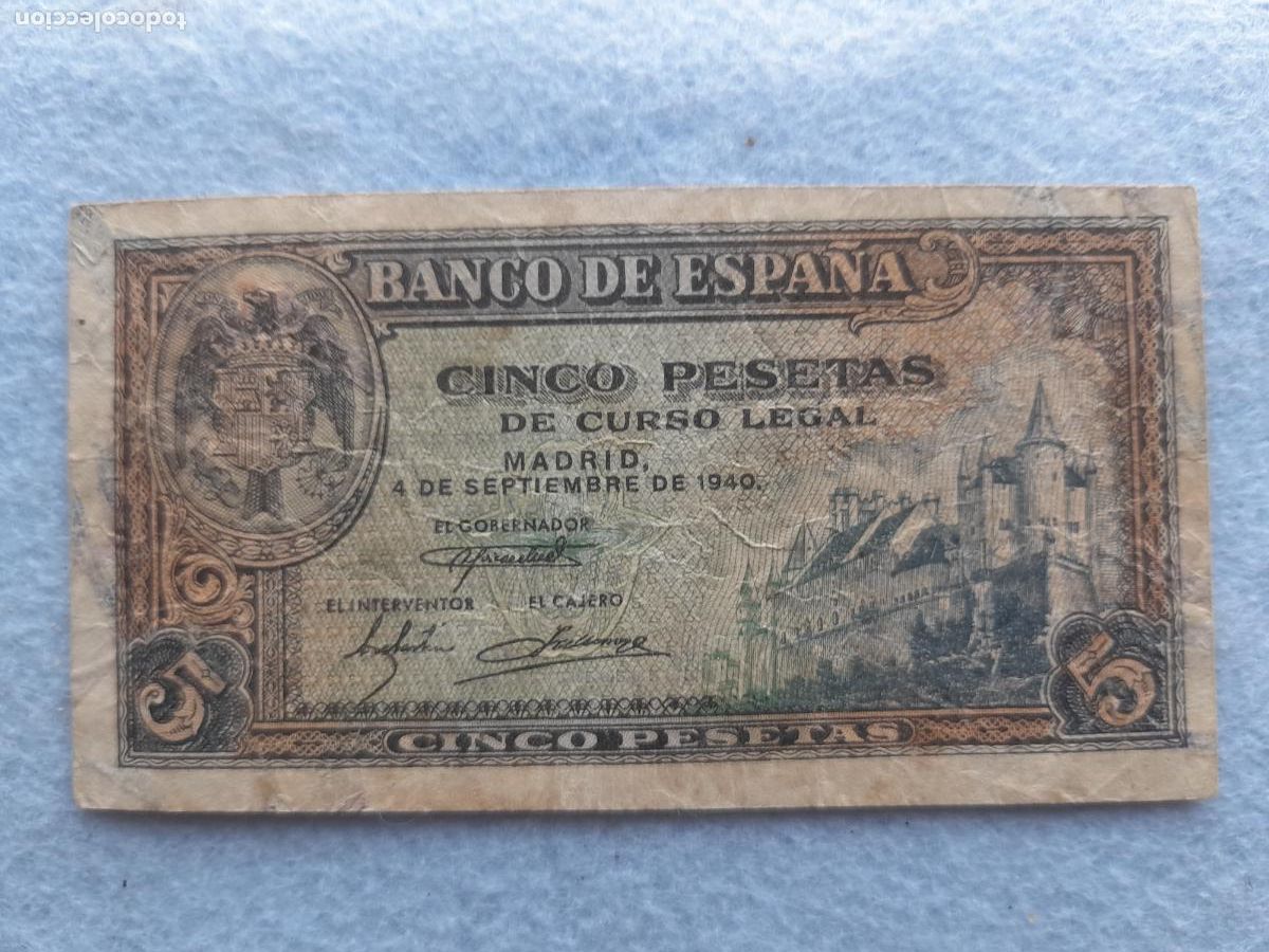 Spanish Banknotes: Estado Espa&ntilde;ol. 5 Pesetas. Madrid, 4 de Septiembre de 1940