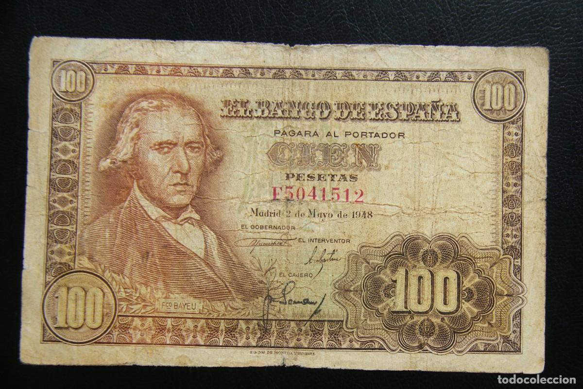 Billetes espa&ntilde;oles: ESTADO ESPA&Ntilde;OL BILLETE DE 100 PESETAS 1948 -BAYEU-
