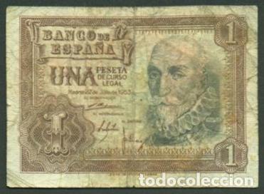 Billetes espa&ntilde;oles: ESPA&Ntilde;A. 1 peseta 1953. Serie 1A.