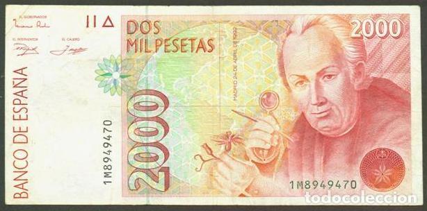 Billetes espa&ntilde;oles: ESPA&Ntilde;A. 2000 pesetas 1992. Dos numeros de serie.