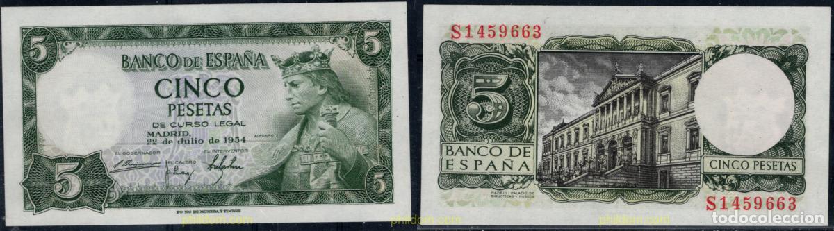 Billetes espa&ntilde;oles: 10836 ESPA&Ntilde;A 1954 5 pesetas Alfonso X 1954