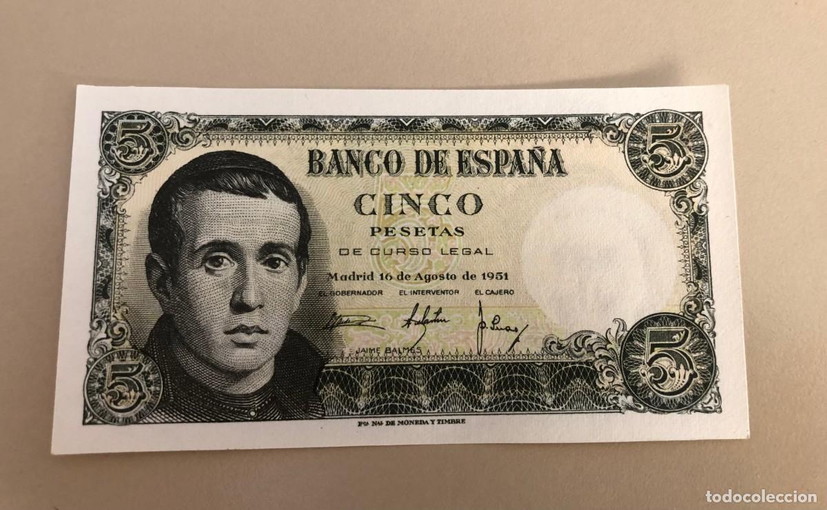 Billetes espa&ntilde;oles: Billete de 5 pesetas, 1951 - Foto 1