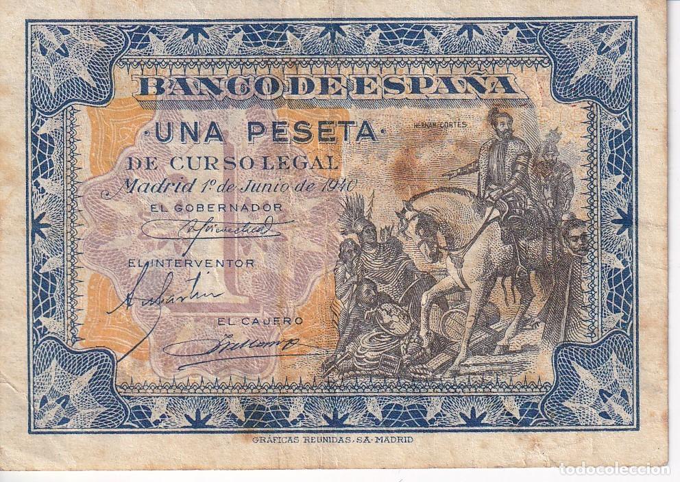 Spanish Banknotes: BILLETE DE ESPA&Ntilde;A DE 1 PESETA DEL A&Ntilde;O 1940 DE CORTES SERIE A