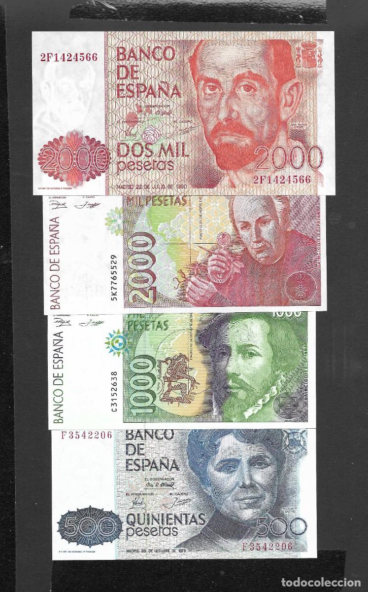 Billetes espa&ntilde;oles: 4 BILLETES 500-1000 Y 2000 PESETAS 1979-1880-1992 S/C