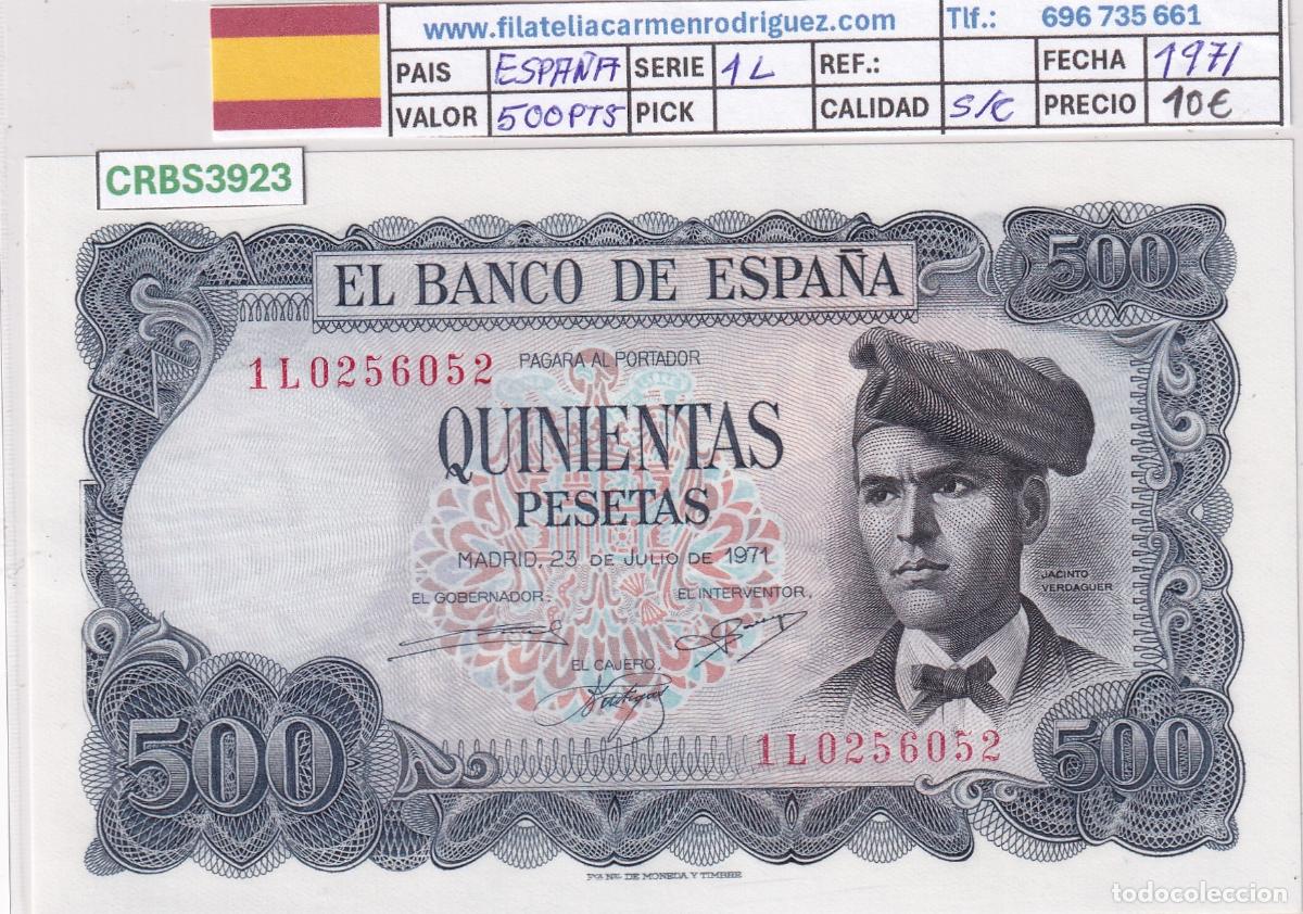 Billetes espa&ntilde;oles: CRBS3923 BILLETE ESPA&Ntilde;A 500 PESETAS SERIE 1 L 1971 SIN CIRCULAR