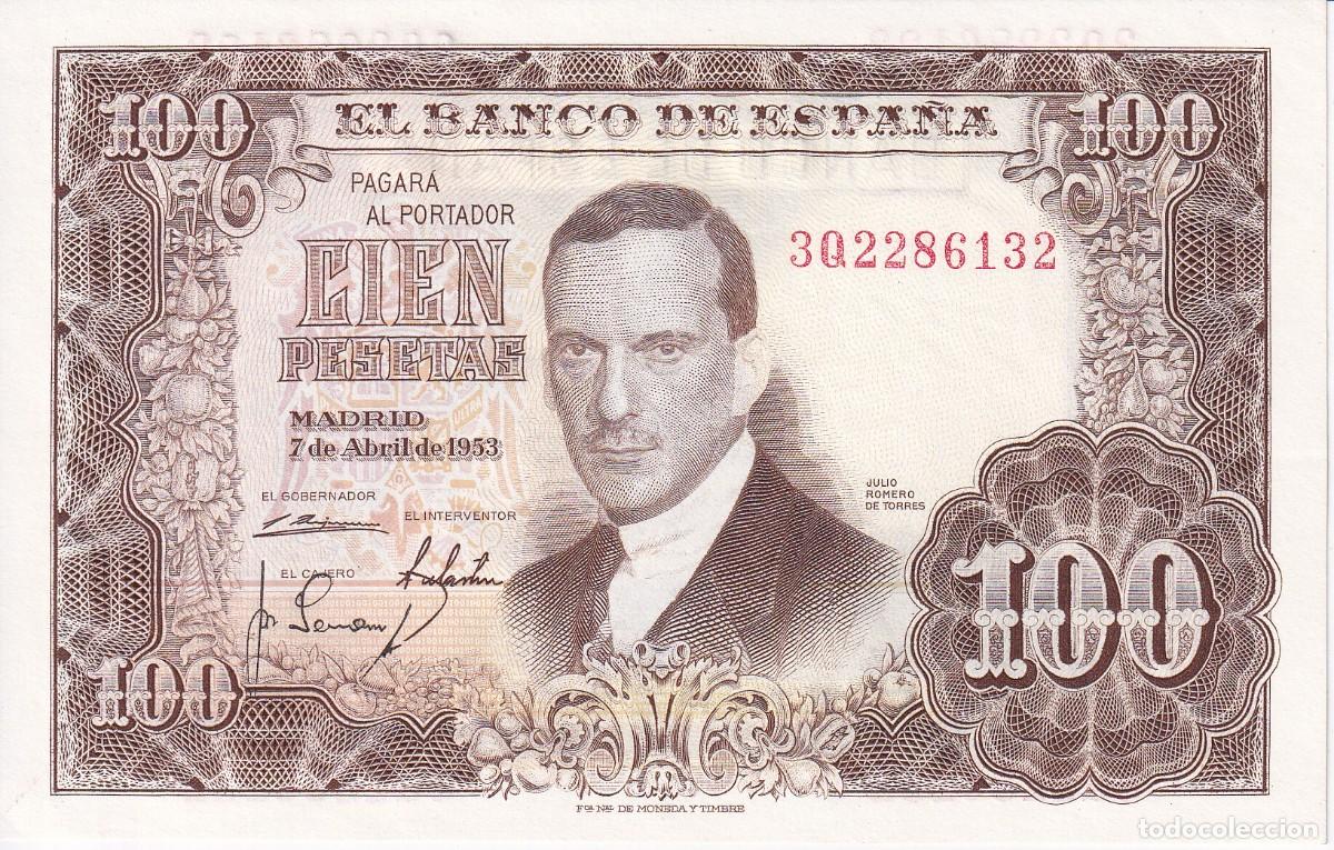 Billets espagnols: BILLETE DE 100 PESETAS DEL A&Ntilde;O 1953 SERIE 3Q SIN CIRCULAR (SC) ROMERO DE TORRES