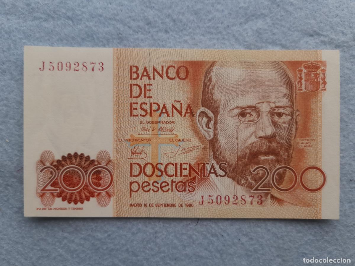 Notas espanholas: 200 Pesetas. 16 de Septiembre de 1980. Sin circular