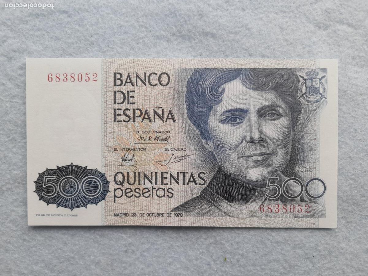 Notas espanholas: 500 Pesetas. Sin Serie. Madrid, 23 de Octubre de 1978. Sin Circular.