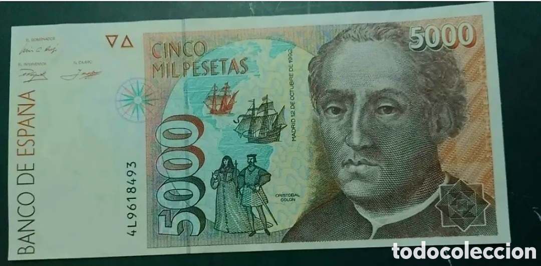 Spanish Banknotes: 5000 PESETAS 1992 SERIE 4L S/C