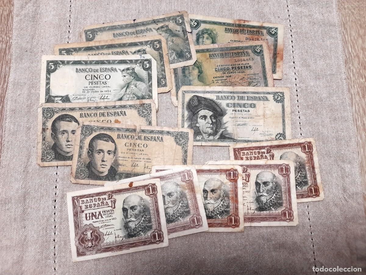 Billetes espa&ntilde;oles: Lote de 12 billetes antiguos de Pesetas
