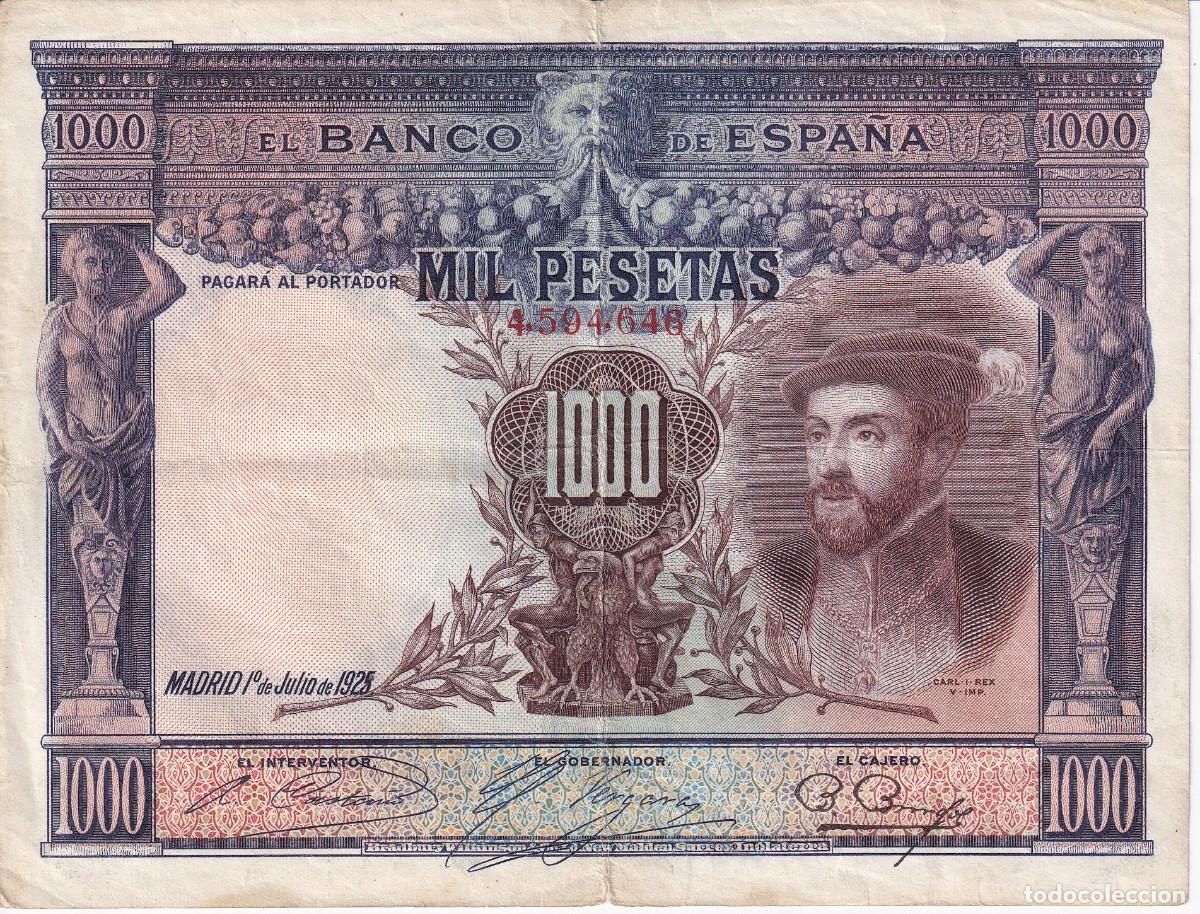 Spanische Banknoten: BILLETE DE ESPA&Ntilde;A DE 1000 PESETAS DEL A&Ntilde;O 1925 DEL REY CARLOS I