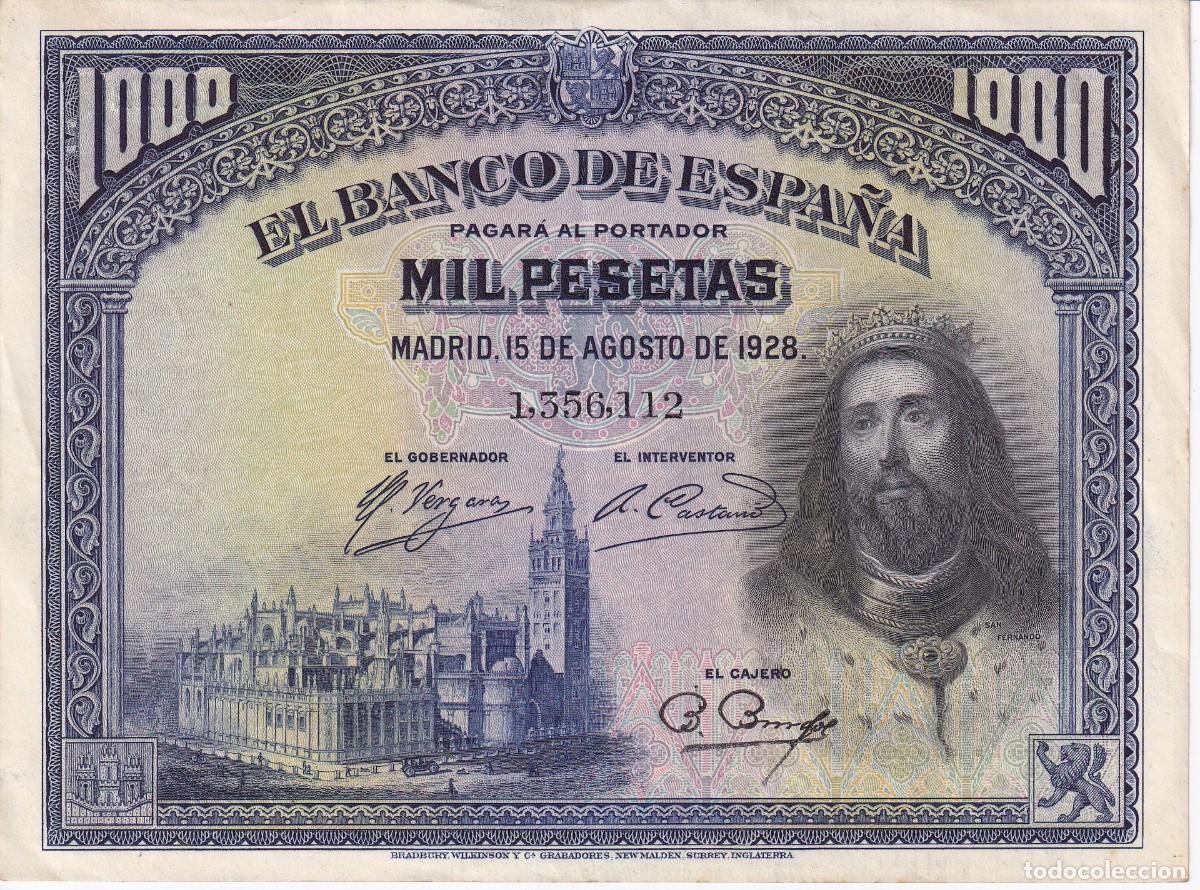 Spanish Banknotes: BILLETE DE 1000 PESETAS DEL A&Ntilde;O 1928 EN CALIDAD EBC (SAN FERNANDO)