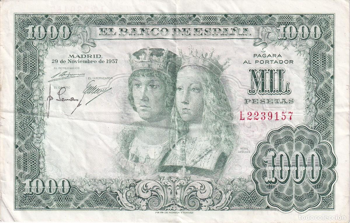 Spanish Banknotes: BILLETE DE ESPA&Ntilde;A DE 1000 PTAS DEL A&Ntilde;O 1957 DE LOS REYES CATOLICOS SERIE L