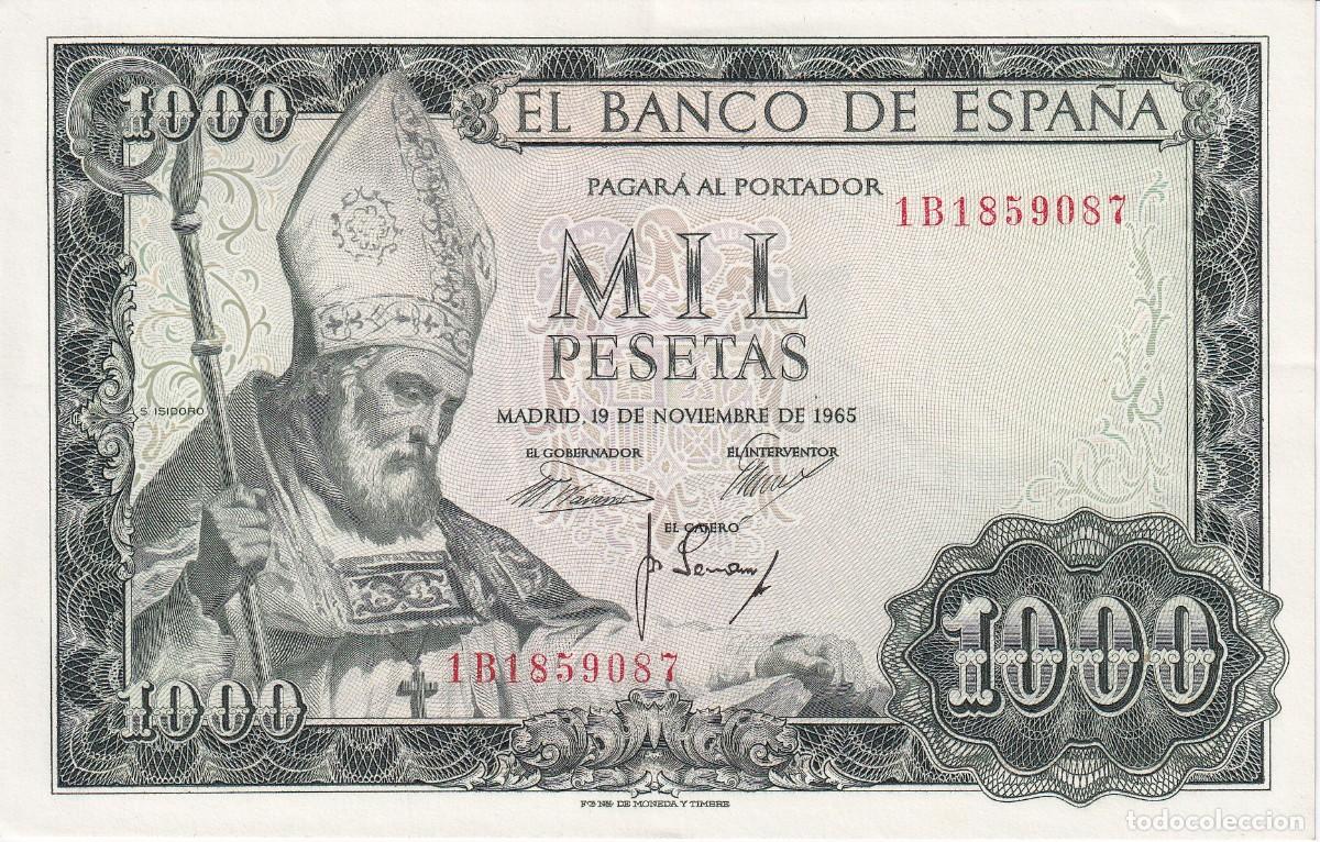 Spanish Banknotes: BILLETE DE 1000 PESETAS DEL A&Ntilde;O 1965 DE S. ISIDORO SERIE 1B EN CALIDAD EBC