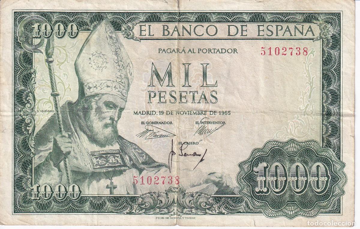 Spanish Banknotes: BILLETE DE 1000 PESETAS DEL A&Ntilde;O 1965 DE S. ISIDORO SIN SERIE