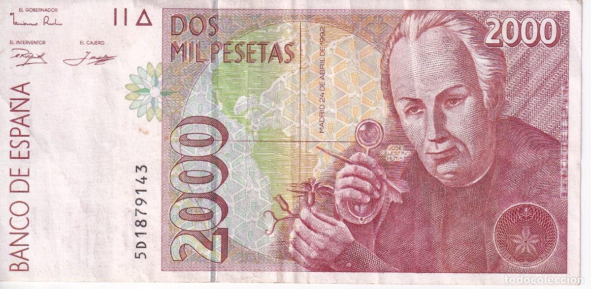 Spanische Banknoten: BILLETE DE ESPA&Ntilde;A DE 2000 PTAS DEL 24/04/1992 SERIE 5D