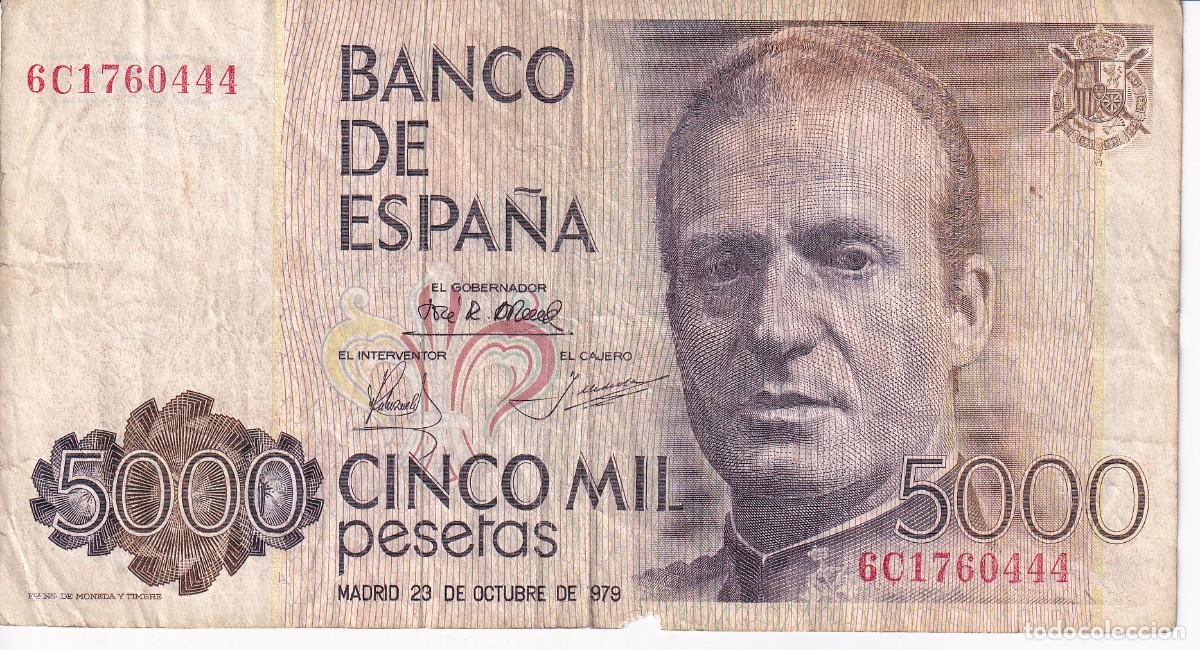 Spanische Banknoten: BILLETE DE ESPA&Ntilde;A DE 5000 PESETAS DEL A&Ntilde;O 1979 SERIE 6C (JUAN CARLOS I)