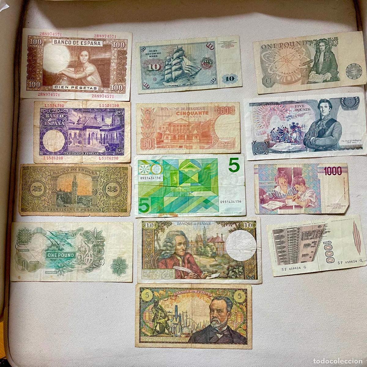 Billetes espa&ntilde;oles: LOTE BILLETES ESPA&Ntilde;A Y EUROPA