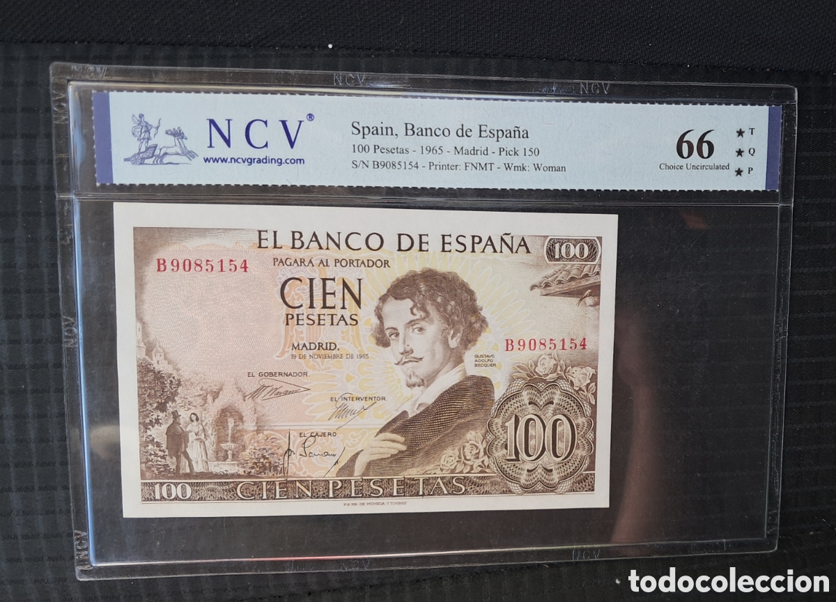 Billetes espa&ntilde;oles: Billete 100 pesetas 1965 - Foto 1