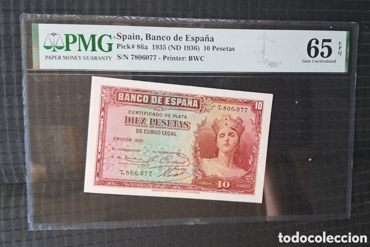 Billetes espa&ntilde;oles: Billete 10 pesetas 1935 - Foto 1