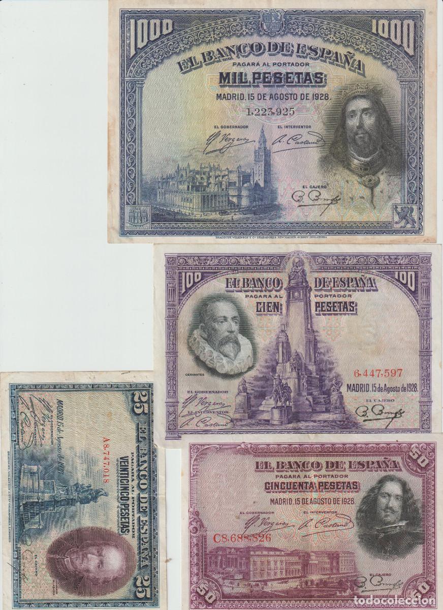 Billetes espa&ntilde;oles: 4 billetes Espa&ntilde;a 1928 - Foto 1