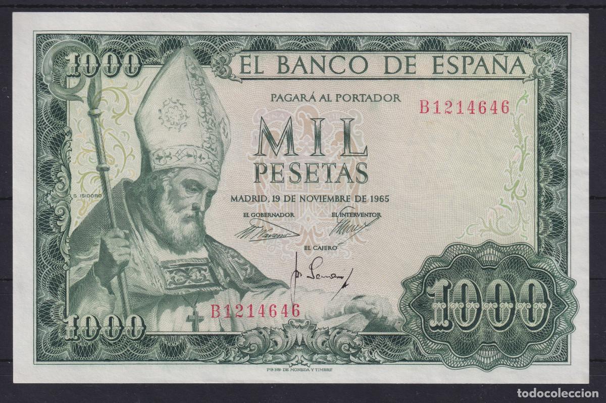 Billetes espa&ntilde;oles: BILLETE ESPA&Ntilde;A 1000 PESETAS 1965 SAN ISIDORO - SERIE B - SC-