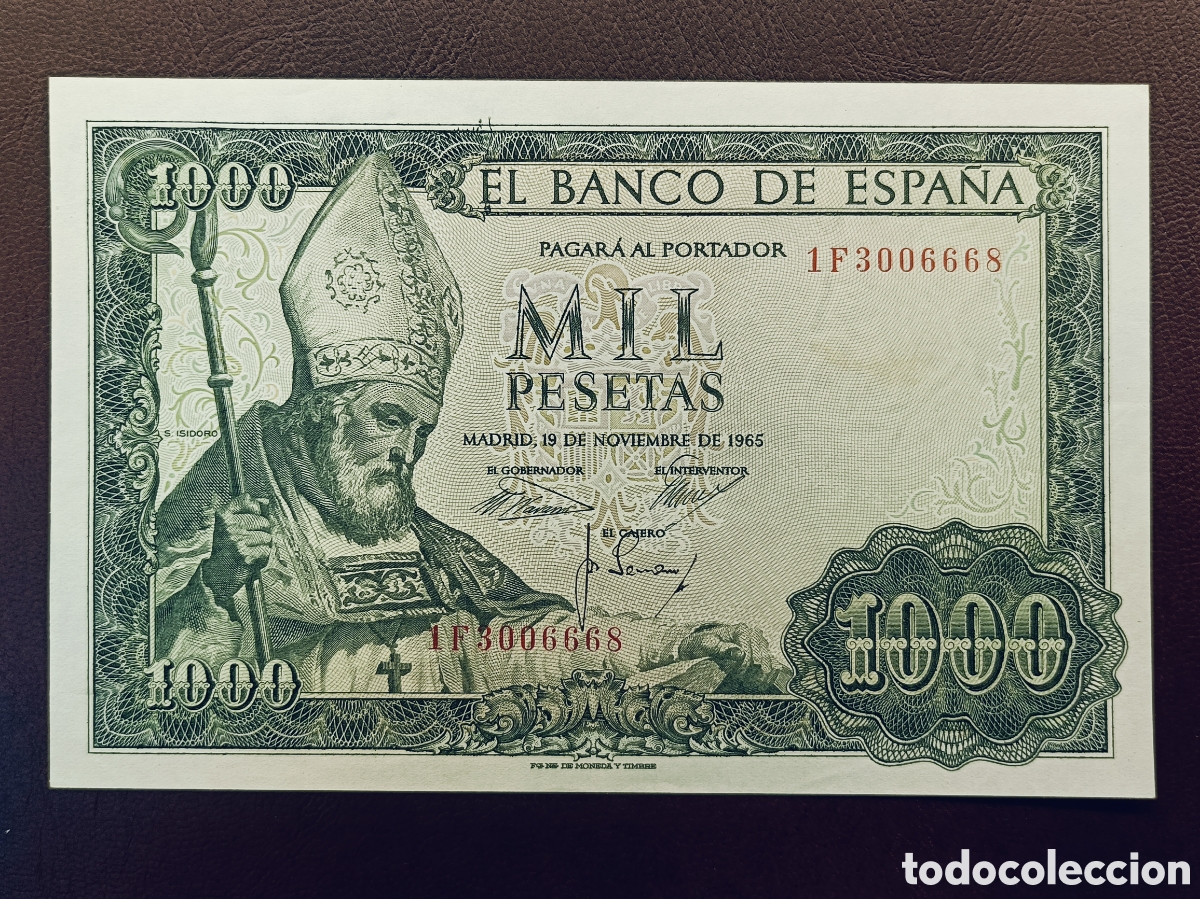 Billetes espa&ntilde;oles: ESPA&Ntilde;A . BILLETE 1000 PESETAS . SAN ISIDORO . A&Ntilde;O 1965. SERIE 1F