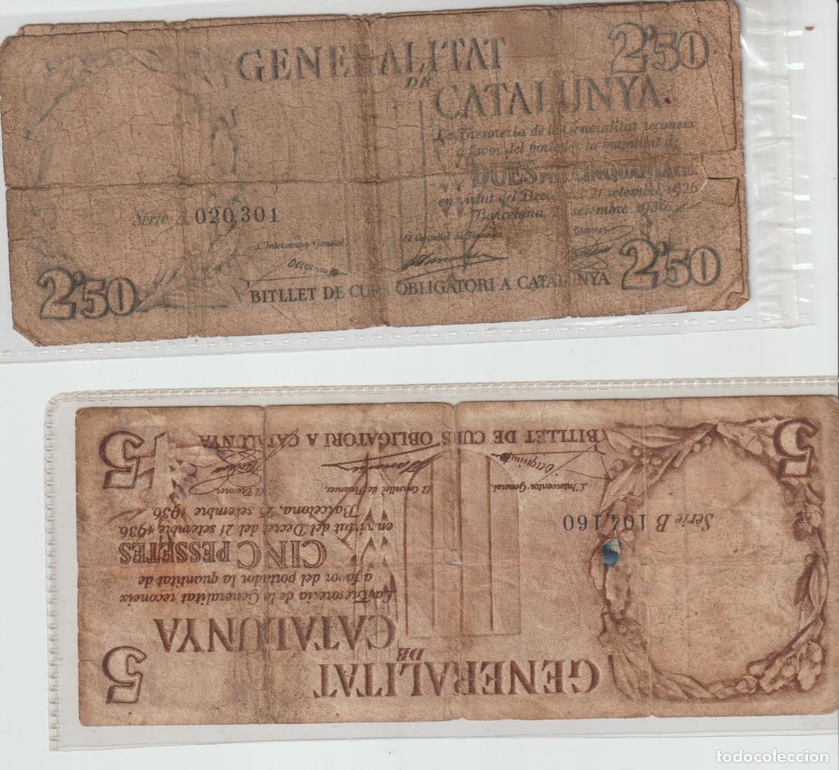 Billetes espa&ntilde;oles: billetes de la Generalitat de Catalunya 1936