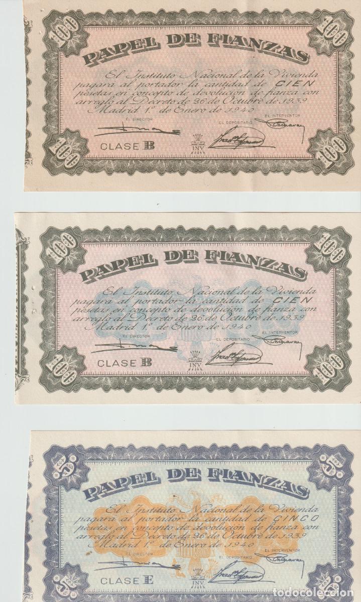 Billetes espa&ntilde;oles: papel de fianzas INV