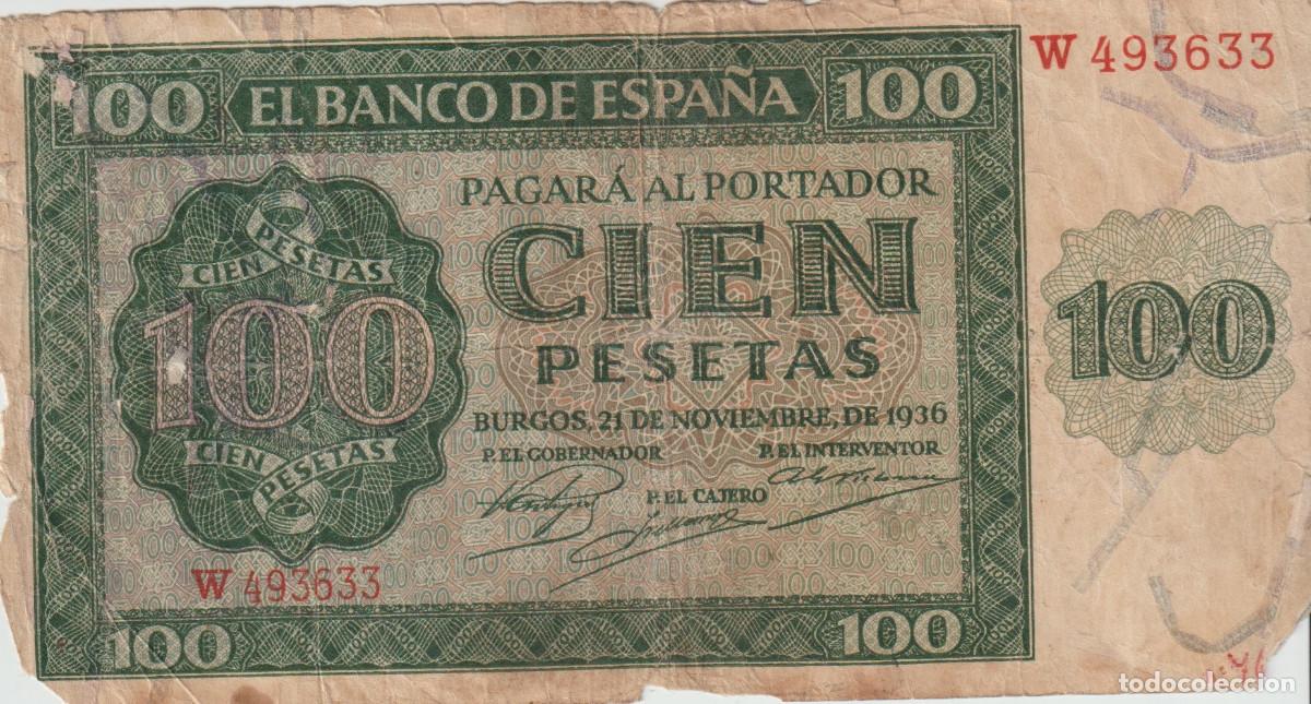 Billetes espa&ntilde;oles: Billete 100 pesetas Espa&ntilde;a 1936