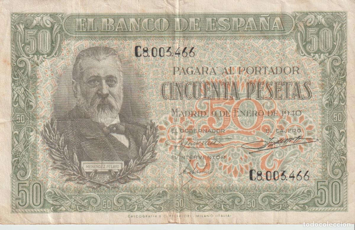 Billetes espa&ntilde;oles: Billete 50 pesetas Espa&ntilde;a 1940