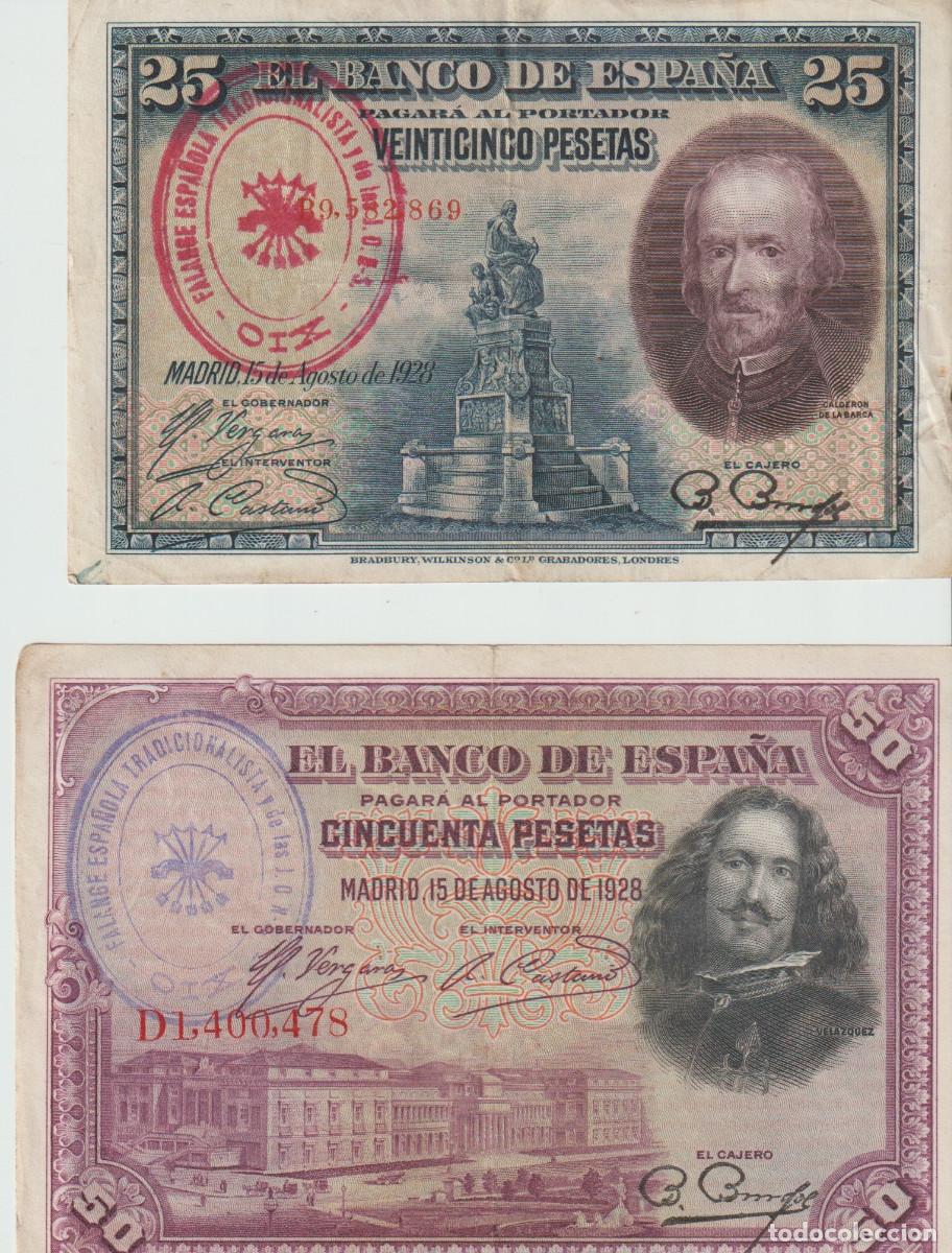 Billetes espa&ntilde;oles: Billetes 1928 resellados