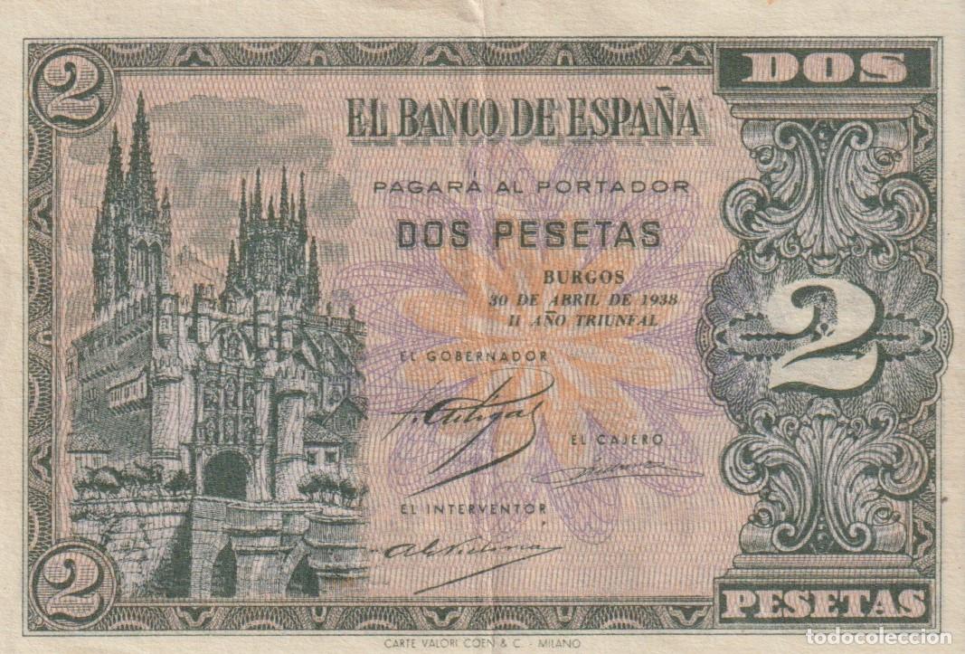 Billetes espa&ntilde;oles: Billetes ESPA&Ntilde;A 2 PTAS 1938 - Foto 1