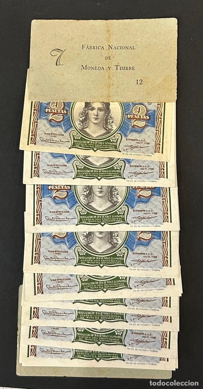 Billetes espa&ntilde;oles: CRBS0908 LOTE DE 100 BILLETES 2 PESETAS EMISION 1936 CON HOJITA DE FNMT