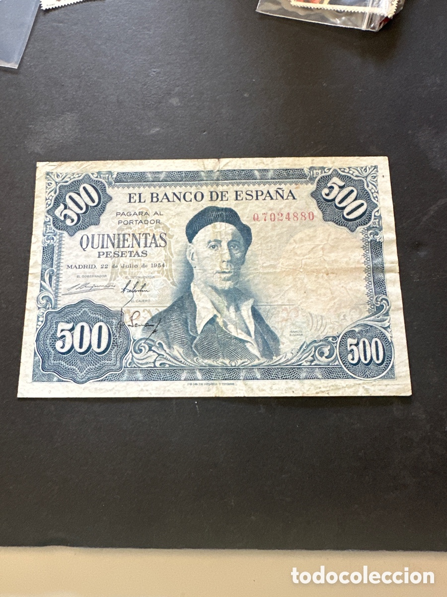 Billetes espa&ntilde;oles: Billete de Espa&ntilde;a 500 pesetas a&ntilde;o 1954