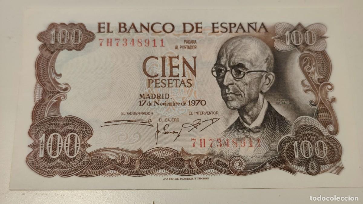 Billetes espa&ntilde;oles: BILLETE CIEN PESETAS 1970 - MANUEL DE FALLA - IMPECABLE - SIN CIRCULAR - FOTO ADICIONAL