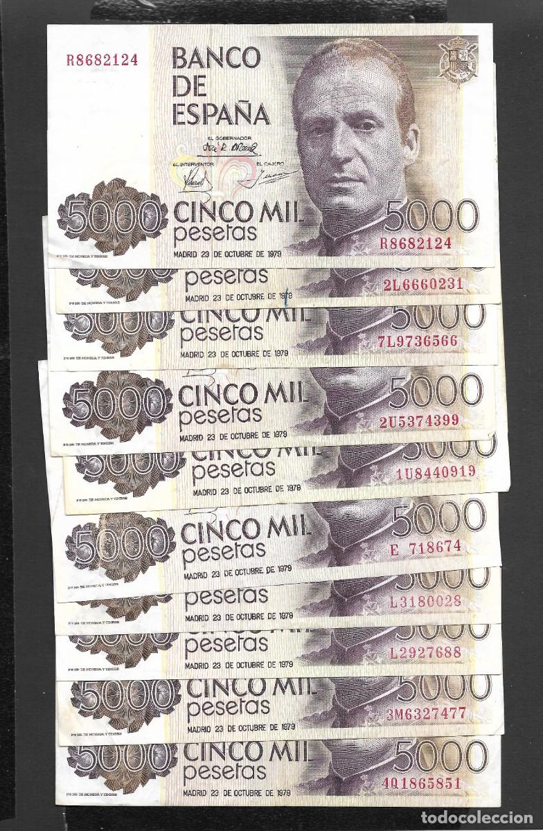 Billetes espa&ntilde;oles: 10 BILLETES 5000 PESETAS 1979 SERIES VARIADAS MBC/MBC+