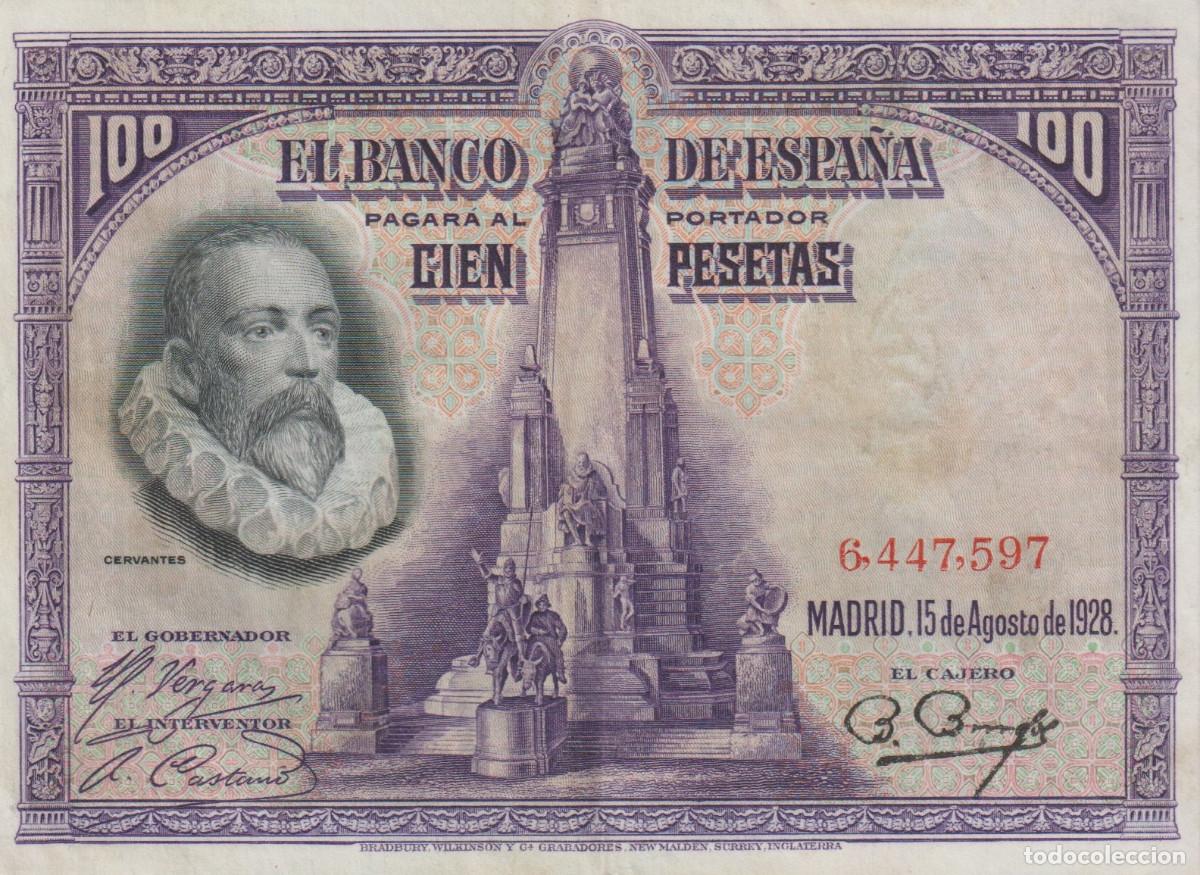 Billetes espa&ntilde;oles: billete Espa&ntilde;a 100 pesetas 1928